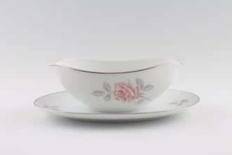 Noritake Rosemist Sauce Boat and Stand Fixed