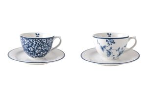 Laura Ashley Blueprint Collectables Set of 2 Cups and Saucers