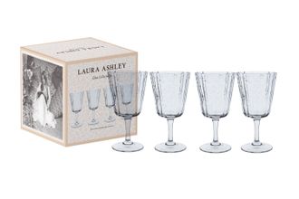 Laura Ashley Glass Collectables Set of 4 Red Wine Glasses 380ml