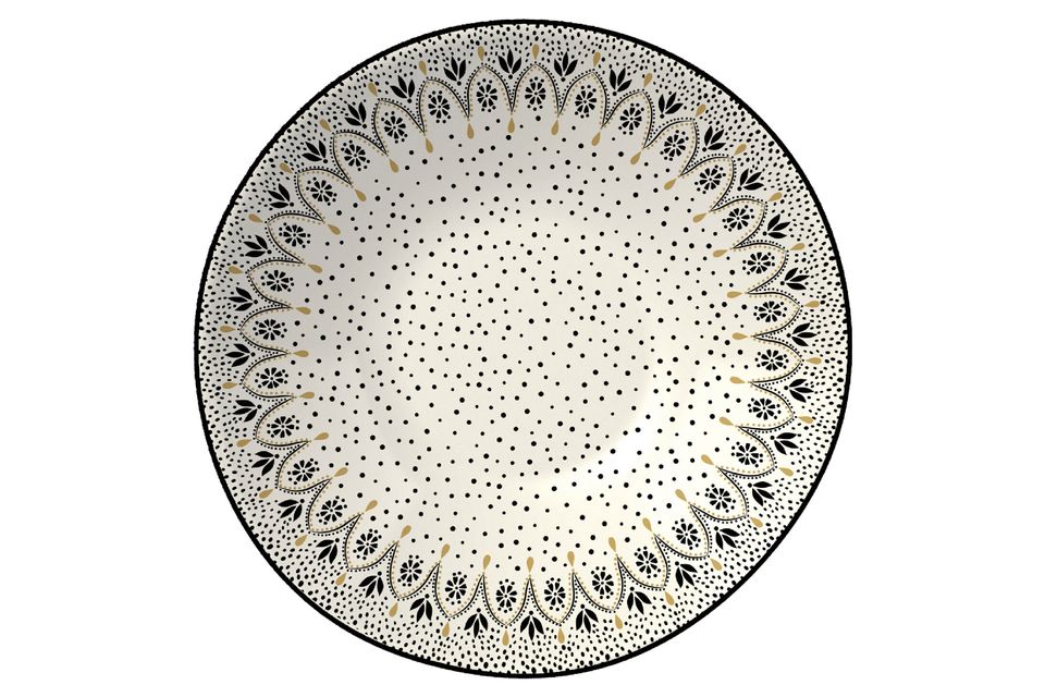 Sara Miller London for Portmeirion Artisanne Noir Serving Bowl Mandala Design 36.2cm
