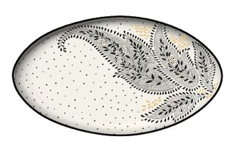 Sara Miller London for Portmeirion Artisanne Noir Oval Platter Paisley Design 31.7cm