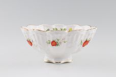 Queens Virginia Strawberry - Gold Edge - Embossed Footed Bowl 6 1/2" thumb 1