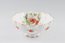 Queens Virginia Strawberry - Gold Edge - Embossed Footed Bowl 6 1/2" thumb 2