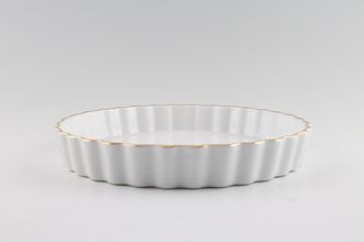 Royal Worcester White and Gold Flan Dish 9"