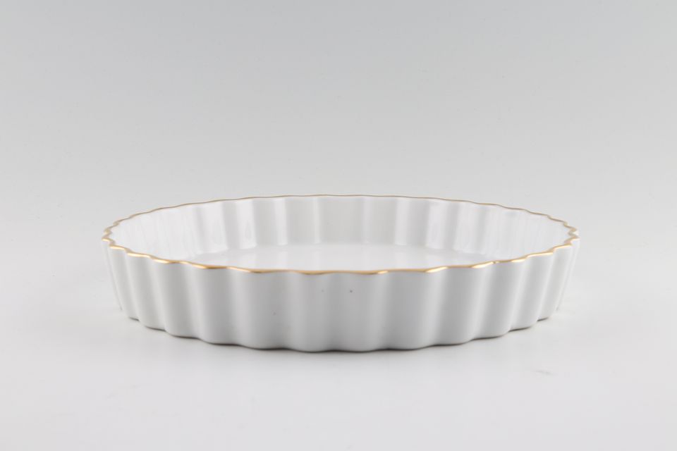 Royal Worcester White and Gold Flan Dish 9"