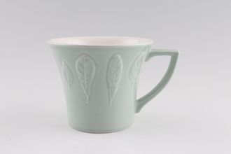 Portmeirion Seasons Collection - Colours Breakfast Cup All green. Embossed leaves. 4 1/2" x 3 3/4"