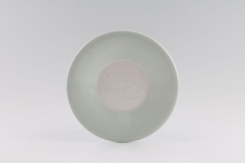 Portmeirion Seasons Collection - Colours Breakfast Saucer Green with white centre. Embossed leaves 6 1/2"