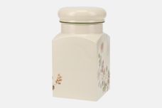 Marks & Spencer Autumn Leaves Storage Jar + Lid Shiny. Round with square sides. 6 1/2" thumb 2