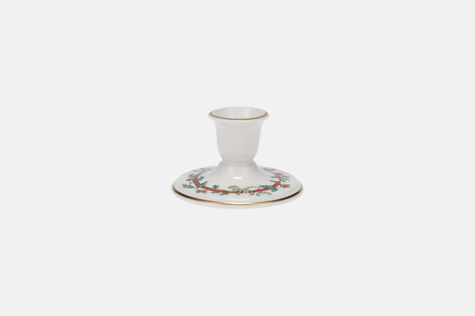 Royal Worcester Holly Ribbons Candlestick