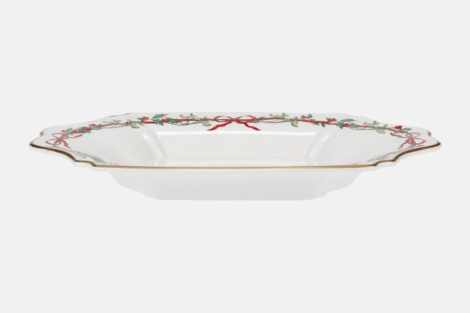 Royal Worcester Holly Ribbons Serving Dish 14 3/4"