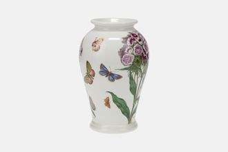 Portmeirion Botanic Garden - Older Backstamps Vase Canton Shape - Dianthus Barbatus, Sweet William 6 3/4"