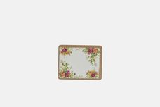 Royal Albert Old Country Roses - Made in England Coaster Green Felt Backing   4 1/2" x 3 1/2" thumb 2