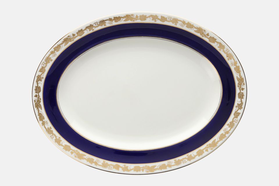 Wedgwood Whitehall - Cobalt Blue Oval Platter 15 1/2"