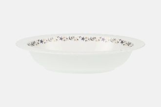 Royal Worcester Petite Fleur - Grey and Gold Vegetable Dish (Open) 10 1/2"