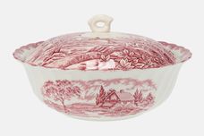 Myott The Brook Vegetable Tureen with Lid Pink, Cut out in lid thumb 1