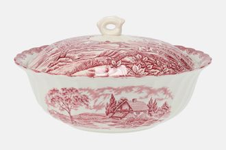 Myott The Brook Vegetable Tureen with Lid Pink, Cut out in lid