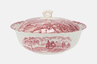 Myott The Brook Vegetable Tureen with Lid Pink, Cut out in lid