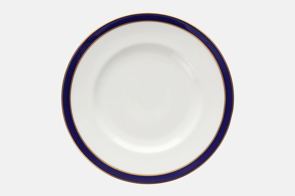 Royal Worcester Howard - Cobalt Blue - gold rim Salad/Dessert Plate Made in England - No gold line in centre 8"