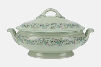 Spode Flemish Green Scroll Vegetable Tureen with Lid