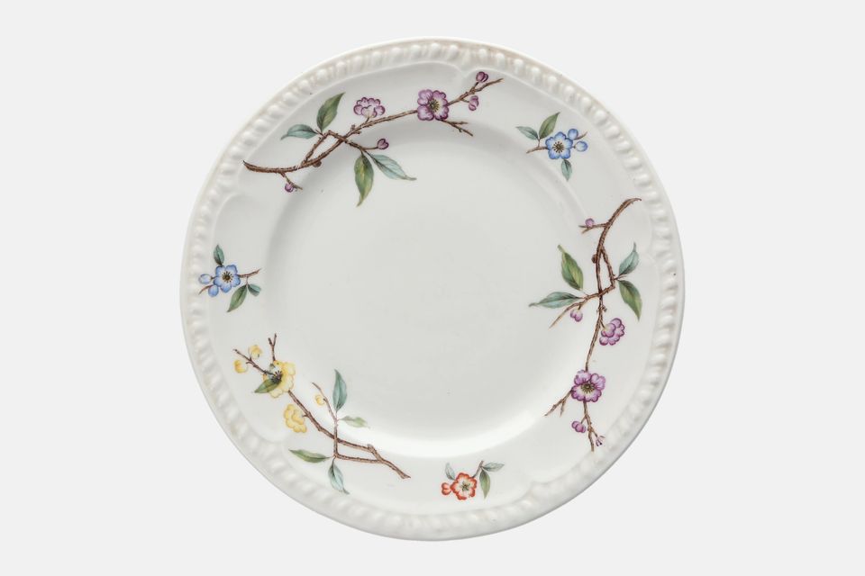 Royal Worcester Blossom Time Tea / Side Plate Embossed Edge, No gold 6 1/2"