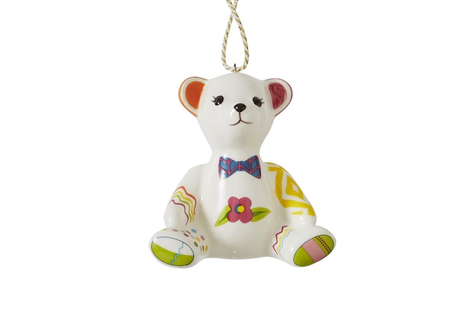 Kit Kemp by Spode Christmas Ornament Willow Bear Patchwork 8cm