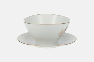 Rosenthal Shadow Rose Sauce Boat and Stand Fixed