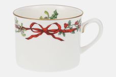 Royal Worcester Holly Ribbons Teacup Straight sided, No middle gold line outside cup 3 1/4" x 2 1/2" thumb 1