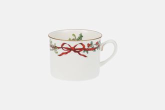Royal Worcester Holly Ribbons Teacup Straight sided, No middle gold line outside cup 3 1/4" x 2 1/2"