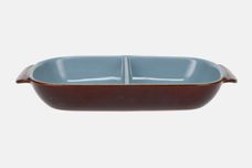 Denby Homestead Brown Serving Dish oblong - divided - open 11 1/2" x 6 1/2" thumb 1