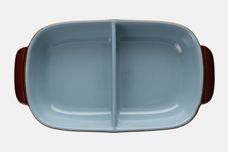 Denby Homestead Brown Serving Dish oblong - divided - open 11 1/2" x 6 1/2" thumb 2