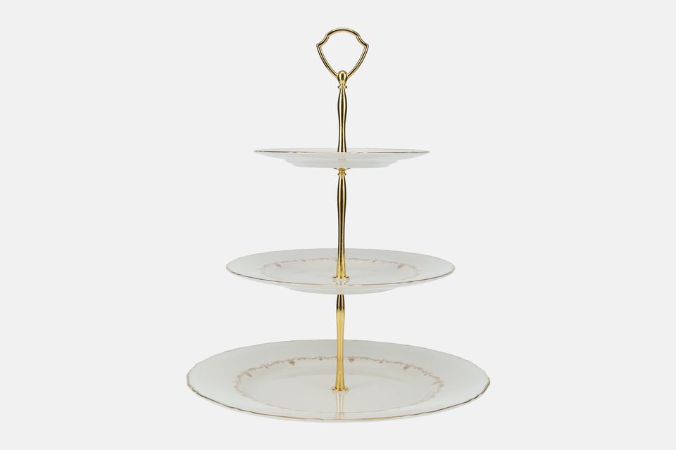 Royal Worcester Gold Chantilly 3 Tier Cake Stand