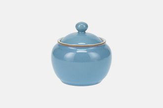 Denby Colonial Blue Sugar Bowl - Lidded (Tea) Rounded shape 3 1/8"