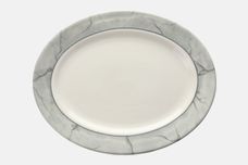 Churchill Parthenon - Grey Marble Oval Platter 12" thumb 1