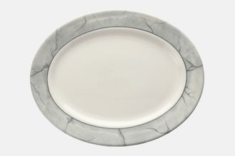 Churchill Parthenon - Grey Marble Oval Platter 12"
