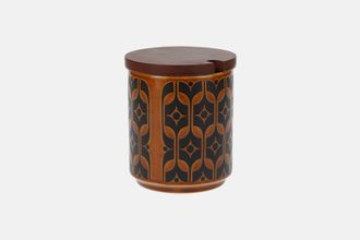Hornsea Heirloom - Brown Jam Pot + Lid Wooden Lid 3 1/8" x 3 1/2"