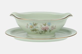Noritake Troubadour Sauce Boat and Stand Fixed
