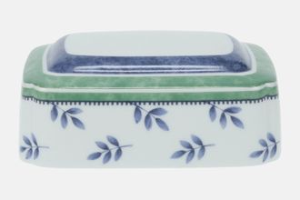 Villeroy & Boch Switch 3 Butter Dish Lid Only Green & Blue Stripes & Leaves Pattern