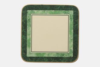 BHS Country Vine Coaster Green edges and plain inside 4" x 4"