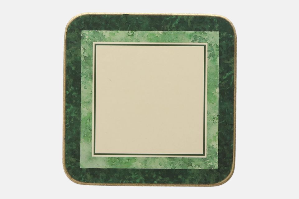 BHS Country Vine Coaster Green edges and plain inside 4" x 4"