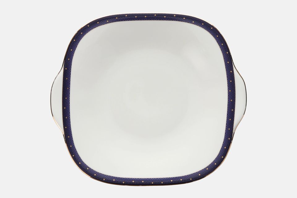 Wedgwood Midnight Cake Plate Square, eared 10 1/4"