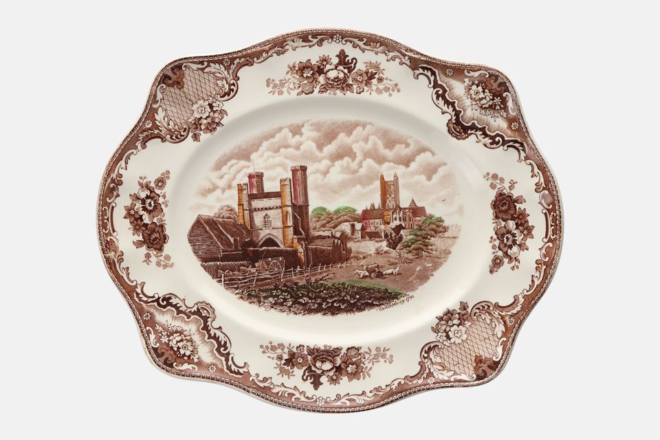 Johnson Brothers Old Britain Castles - Brown Oval Platter 14"