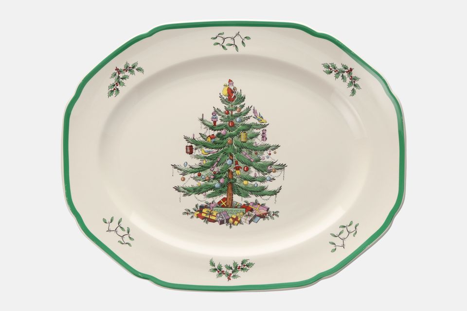 Spode Christmas Tree Oblong Platter 14 3/4"