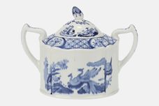 Furnivals Old Chelsea - Blue Sugar Bowl - Lidded (Tea) Two handles 4 1/2" x 5 1/2" thumb 1