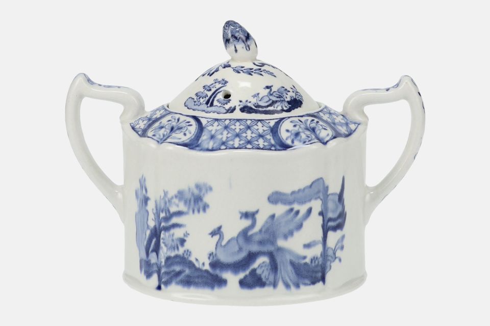 Furnivals Old Chelsea - Blue Sugar Bowl - Lidded (Tea) Two handles 4 1/2" x 5 1/2"