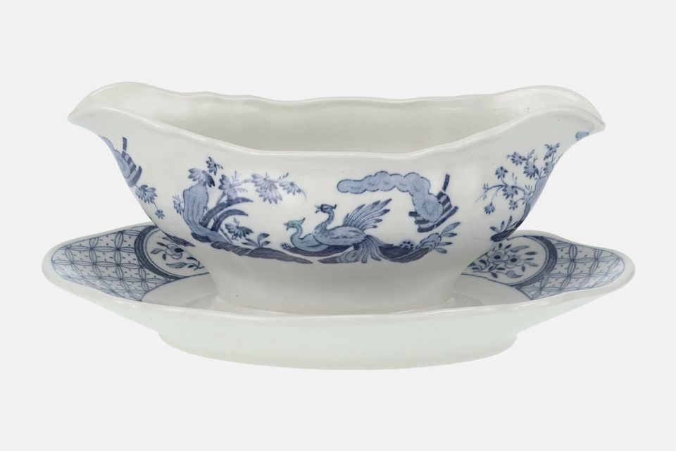 Furnivals Old Chelsea - Blue Sauce Boat and Stand Fixed