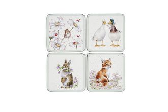 Royal Worcester Wrendale Designs Coasters - Set of 4 Wildflowers