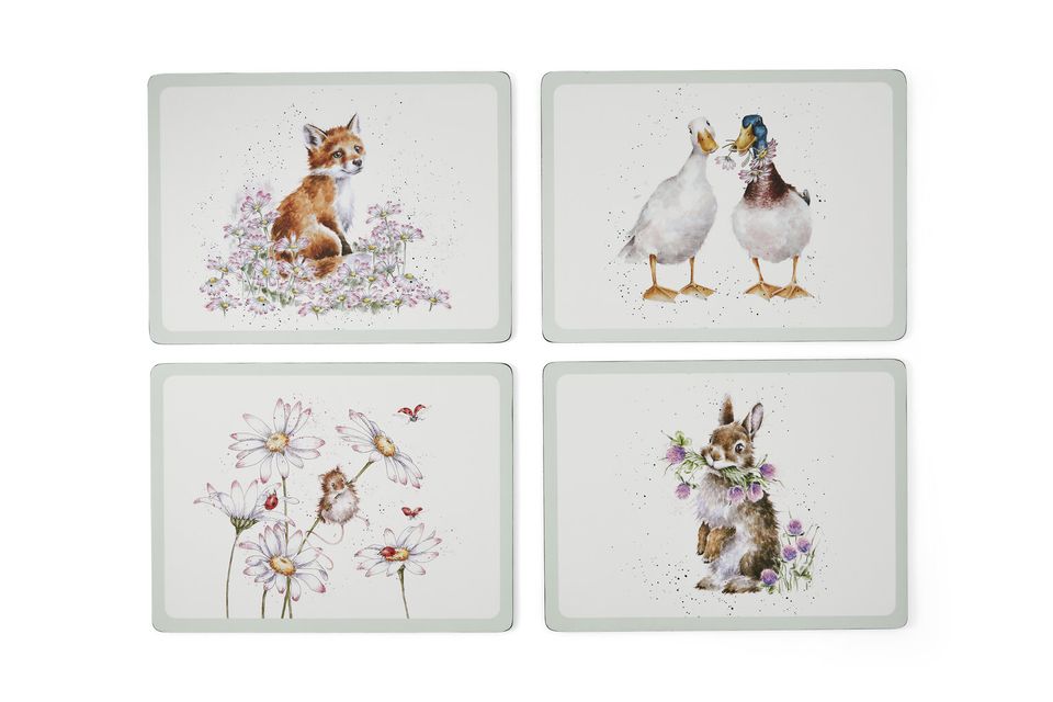 Royal Worcester Wrendale Designs Placemats - Set of 4 Wildflowers