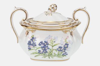 Spode Stafford Flowers - Y8519 Sugar Bowl - Lidded (Tea) Eared , Pentstemon - Polygala 4 3/4" x 3 3/4"