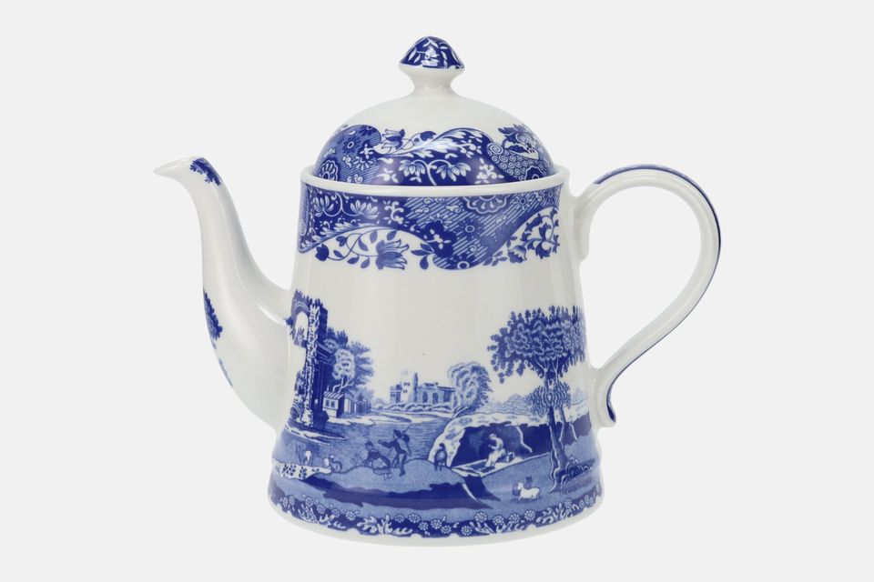 Spode Blue Italian Teapot Straight sided 1 1/2pt