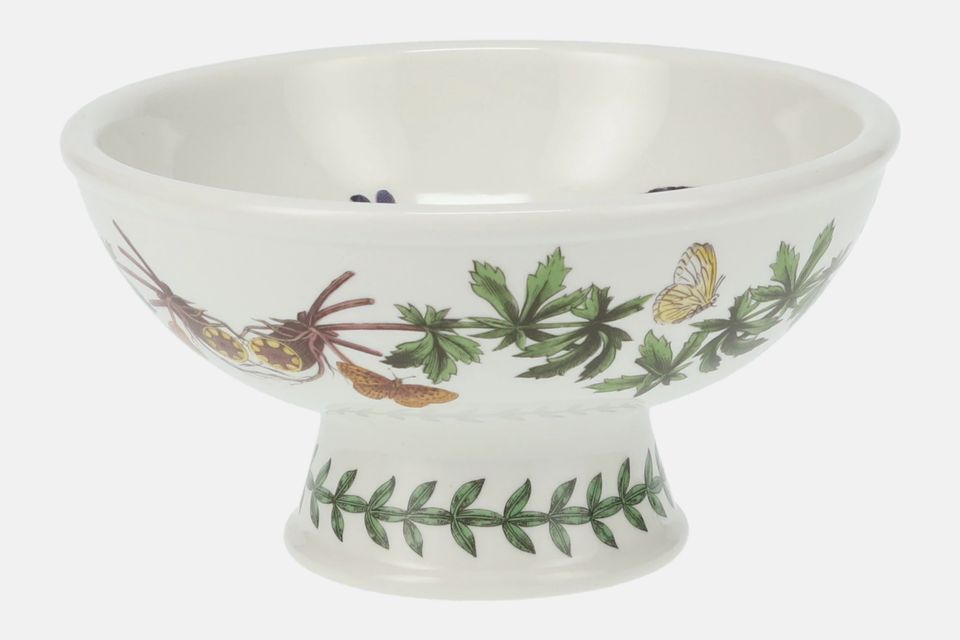 Portmeirion Botanic Garden - Older Backstamps Small Footed Bowl Convolvulus - Trailing Bindweed 5 1/4" x 2 3/4"